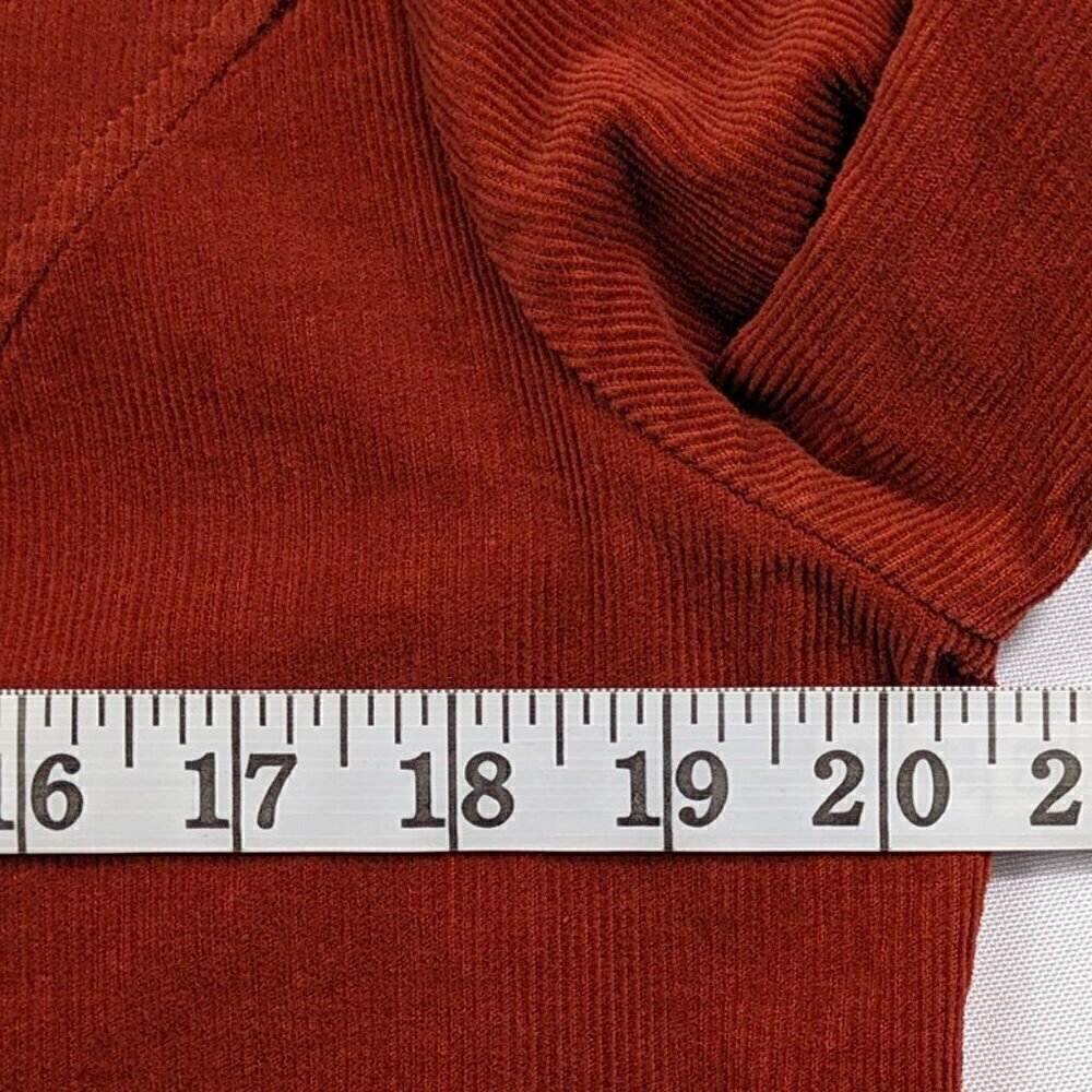 VTG Ms Lee Shacket Womens Medium Corduroy Rust Orange Button Up Embroidery Top - Picture 7 of 12